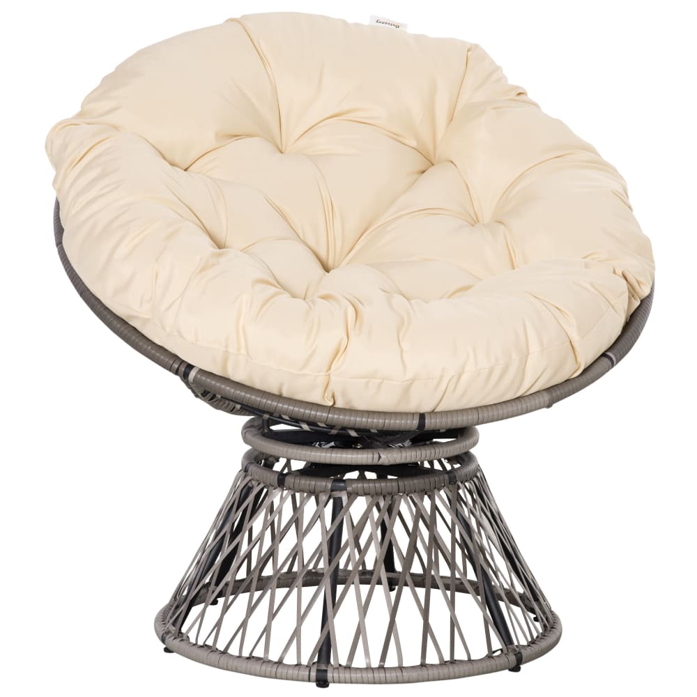 Fauteuil papasan pivotant grand confort crème