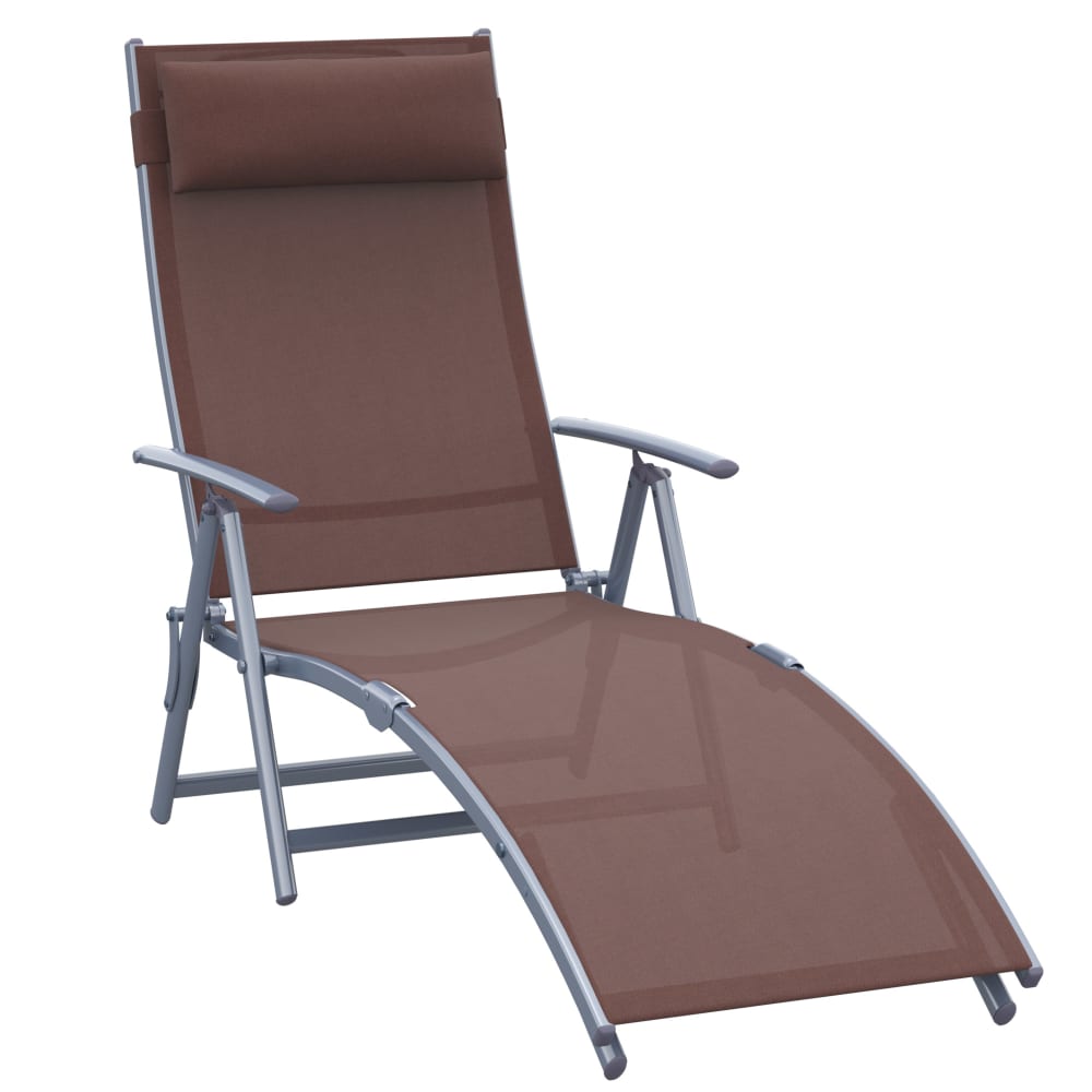 Transat inclinable multi-positions pliable marron