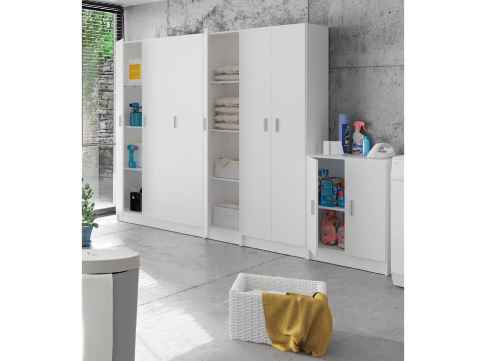 Armario multiusos 3 puertas escobero- blanco - Maisons du Monde