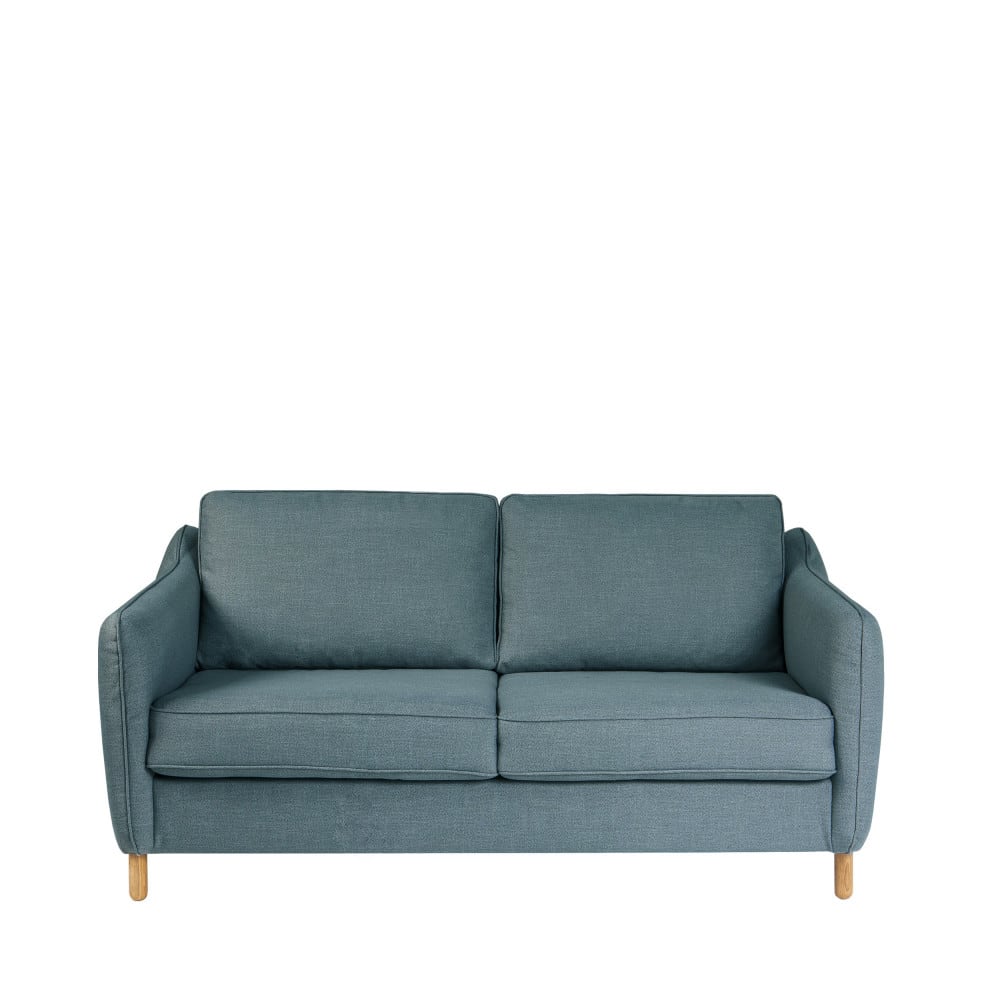 Canapé convertible ouverture express 2 places en tissu - Bleu pétrole