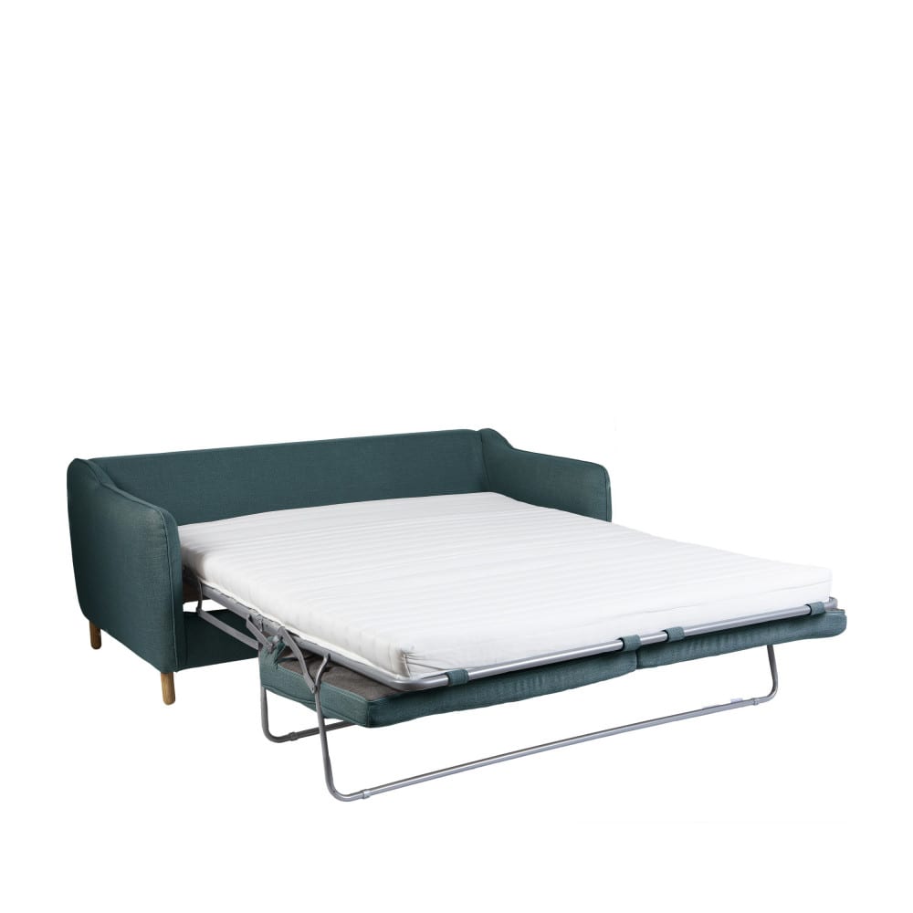 Canapé convertible ouverture express 2 places en tissu - Bleu pétrole