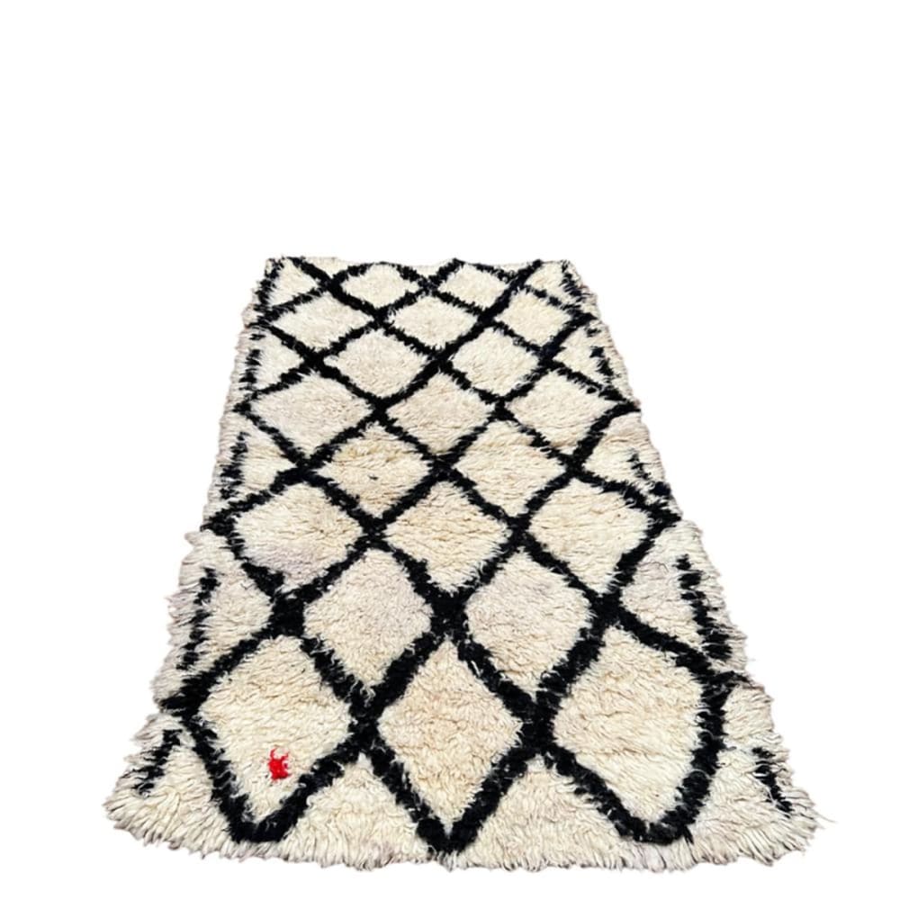 Tapis de couloir berbere marocain pure laine beige 90 x 173 cm — vue 3