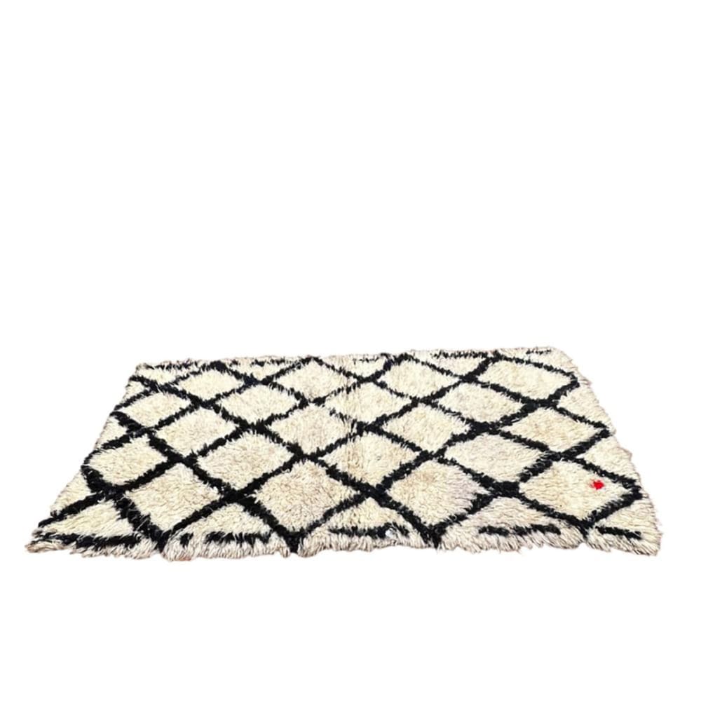 Tapis de couloir berbere marocain pure laine beige 90 x 173 cm — vue 4