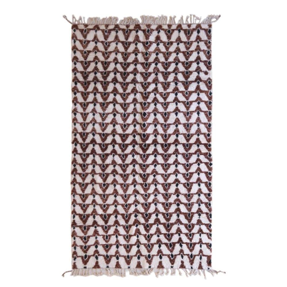 Alfombra bereber marroquí de pura lana 218 x 356 cm