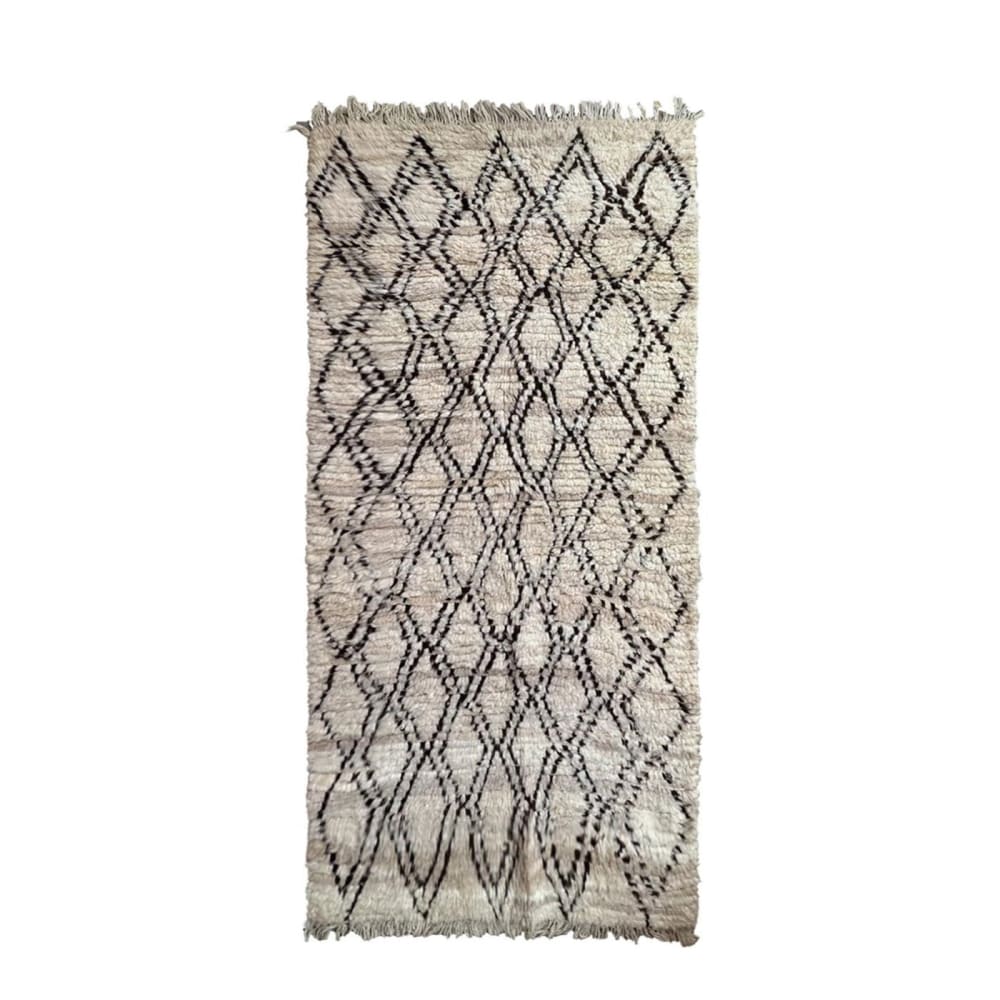 AFK Living Berberteppich aus reiner Wolle, 96 x 220 cm, beige style exotic - Wolle