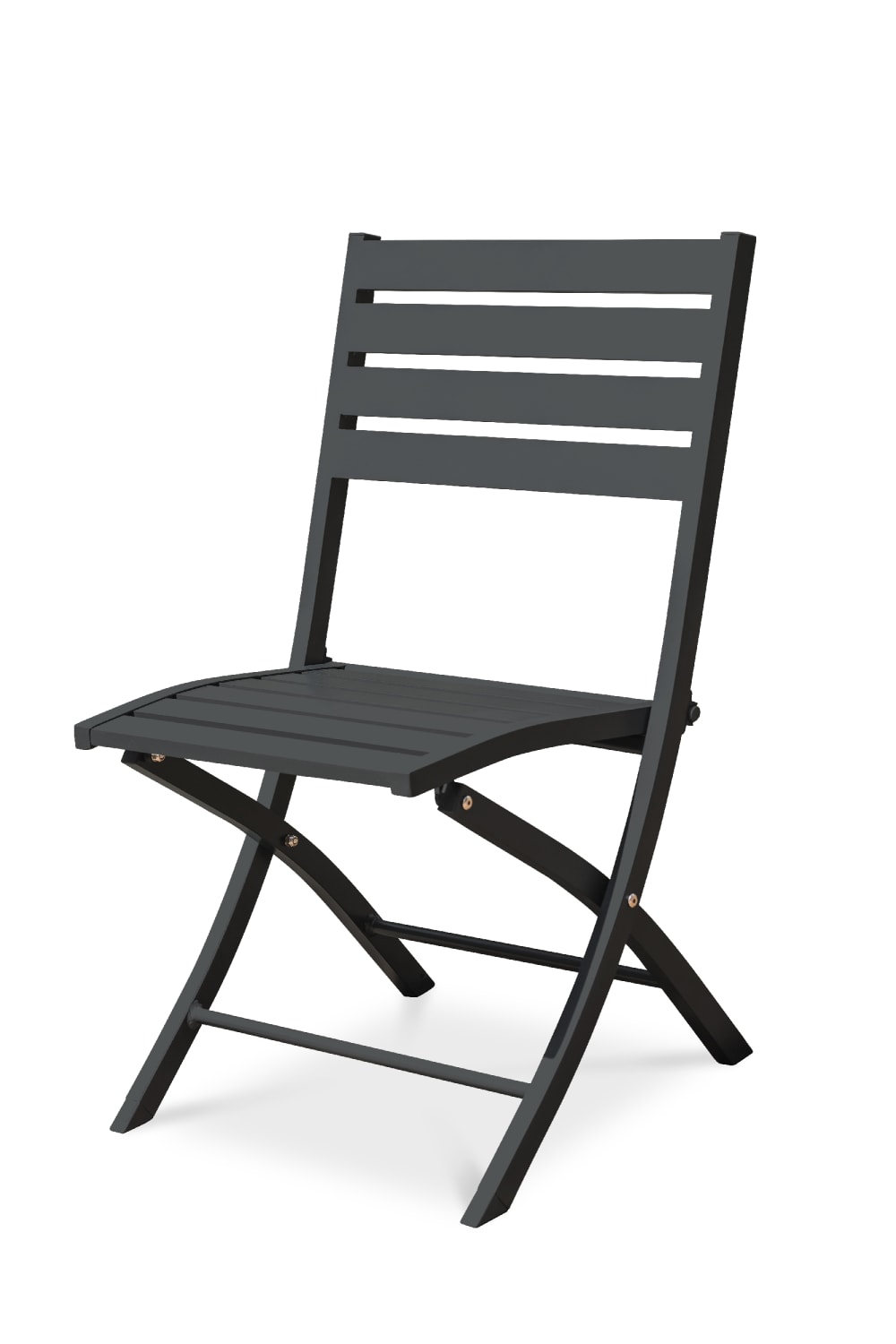 Chaise de jardin pliante en aluminium gris anthracite