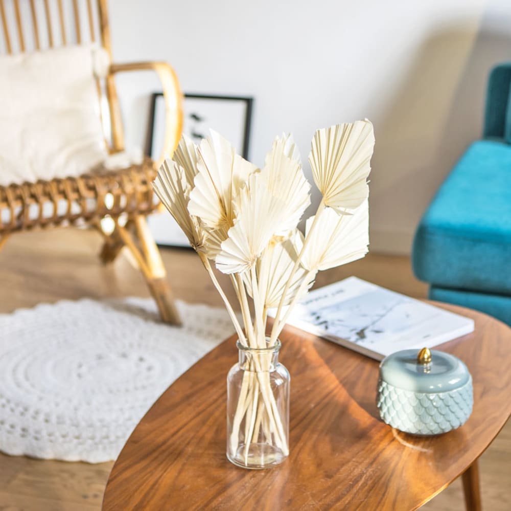 Botte de fleurs séchées palmes blanches x10 - Maisons du Monde