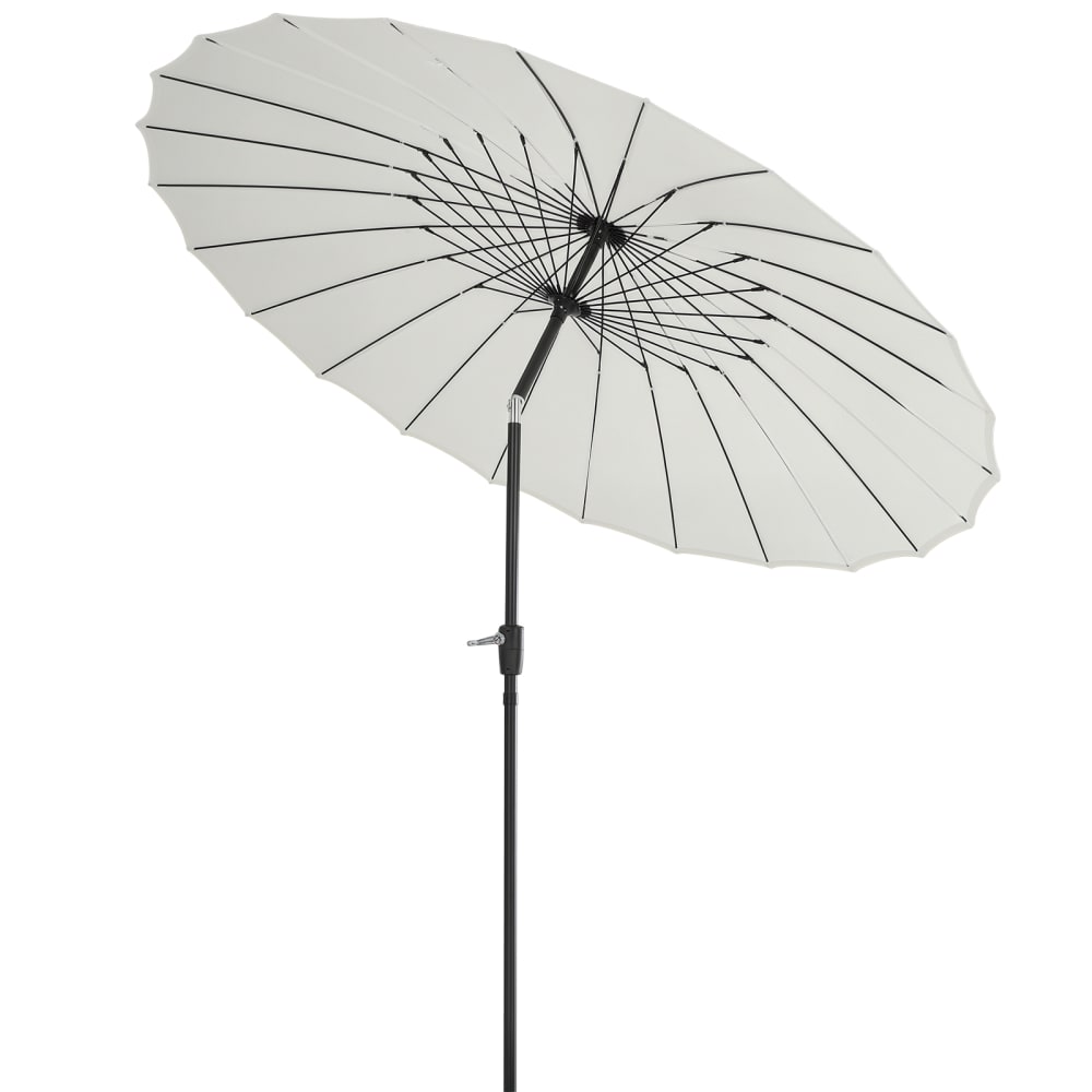 Parasol inclinable rond crème