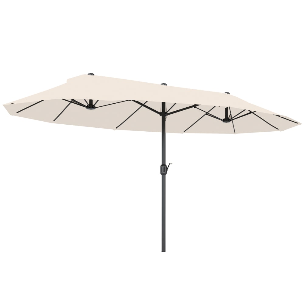 Grand parasol acier polyester haute densité crème