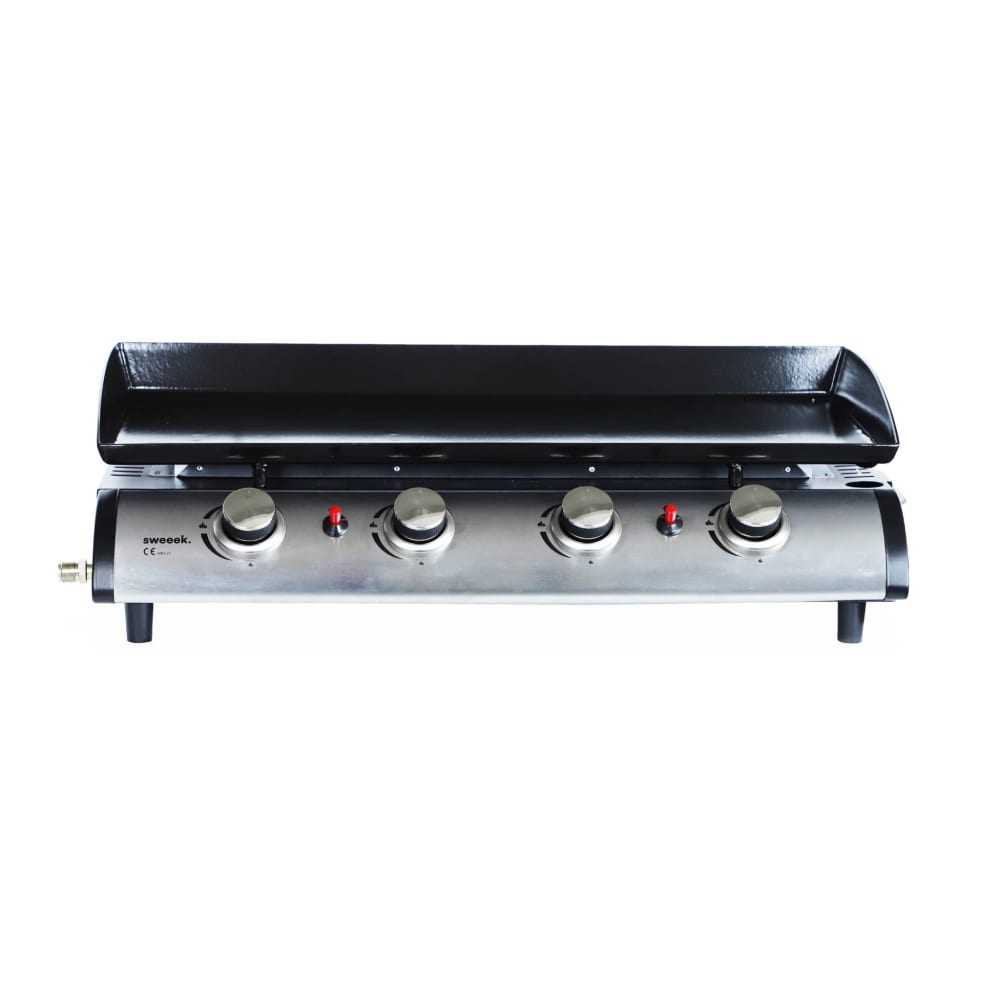 Plancha au gaz 4 feux, 4 brûleurs, 10 kw barbecue inox - Maisons du Monde