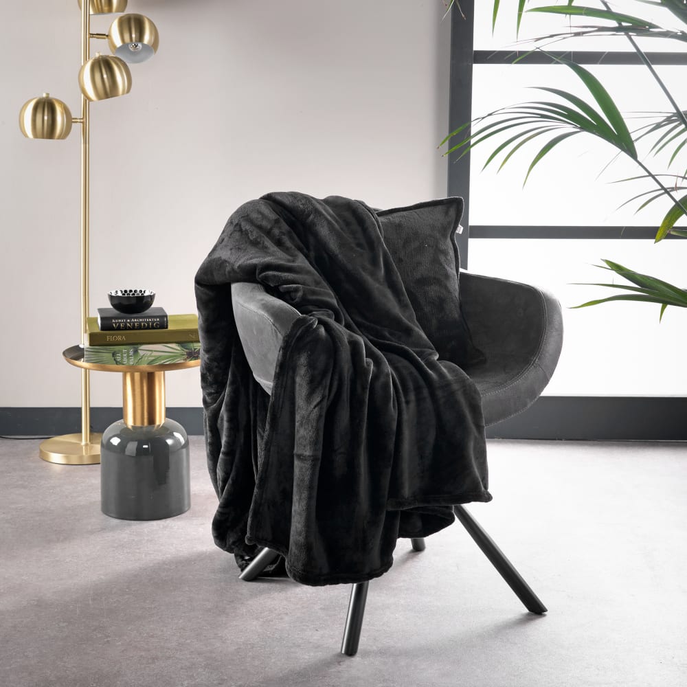 Plaid noir 150x200 cm