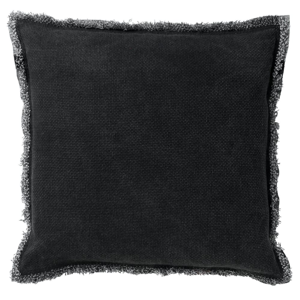 Dutch Decor Dekokissen Schwarz 45x45 cm style vintage Schwarz Baumwolle