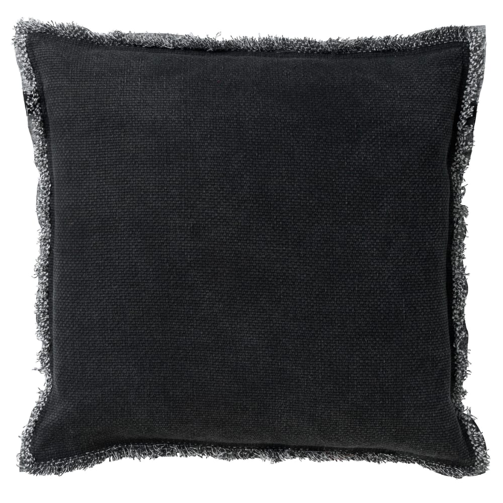 Housse de coussin noir en coton-45x45 cm uni