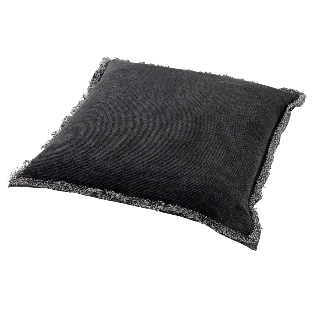 Housse de coussin noir en coton-45x45 cm uni — vue 4