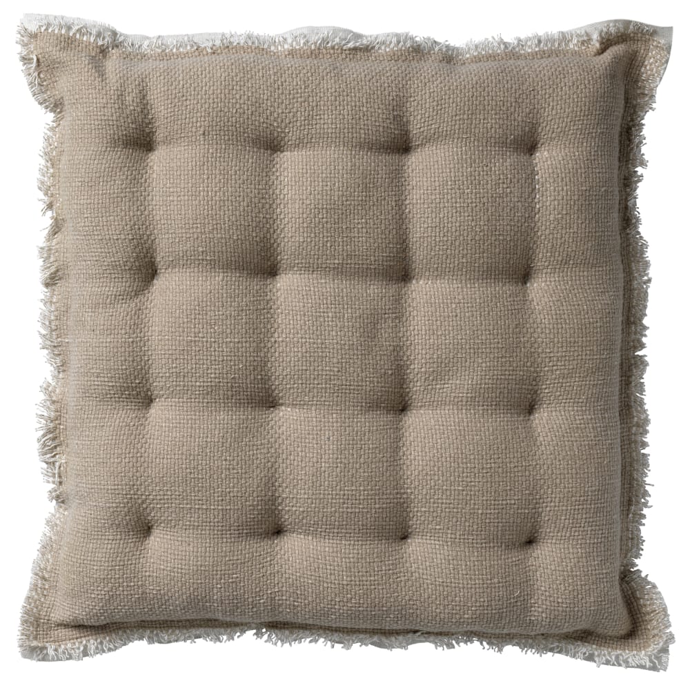 Galette de chaise beige en coton 40x40 cm uni