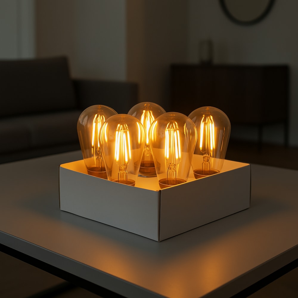 Paquete de 5 bombillas led de filamento transparente e27