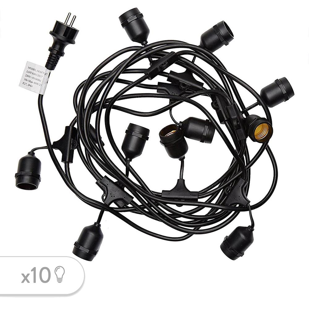 Guirlande lumineuse extérieur 10 douilles sans ampoules