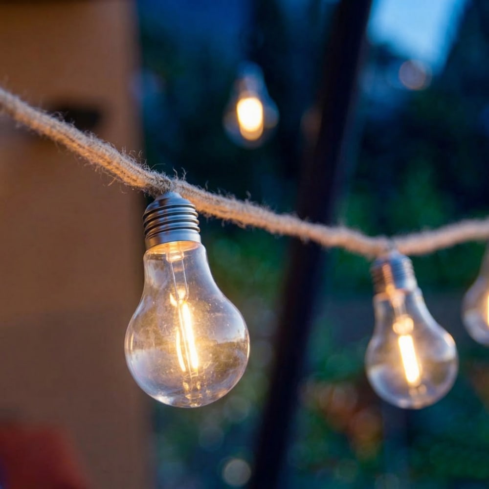 Luci a led a catena beige 7.5m - Modello Contemporaneo - Beige - Corda