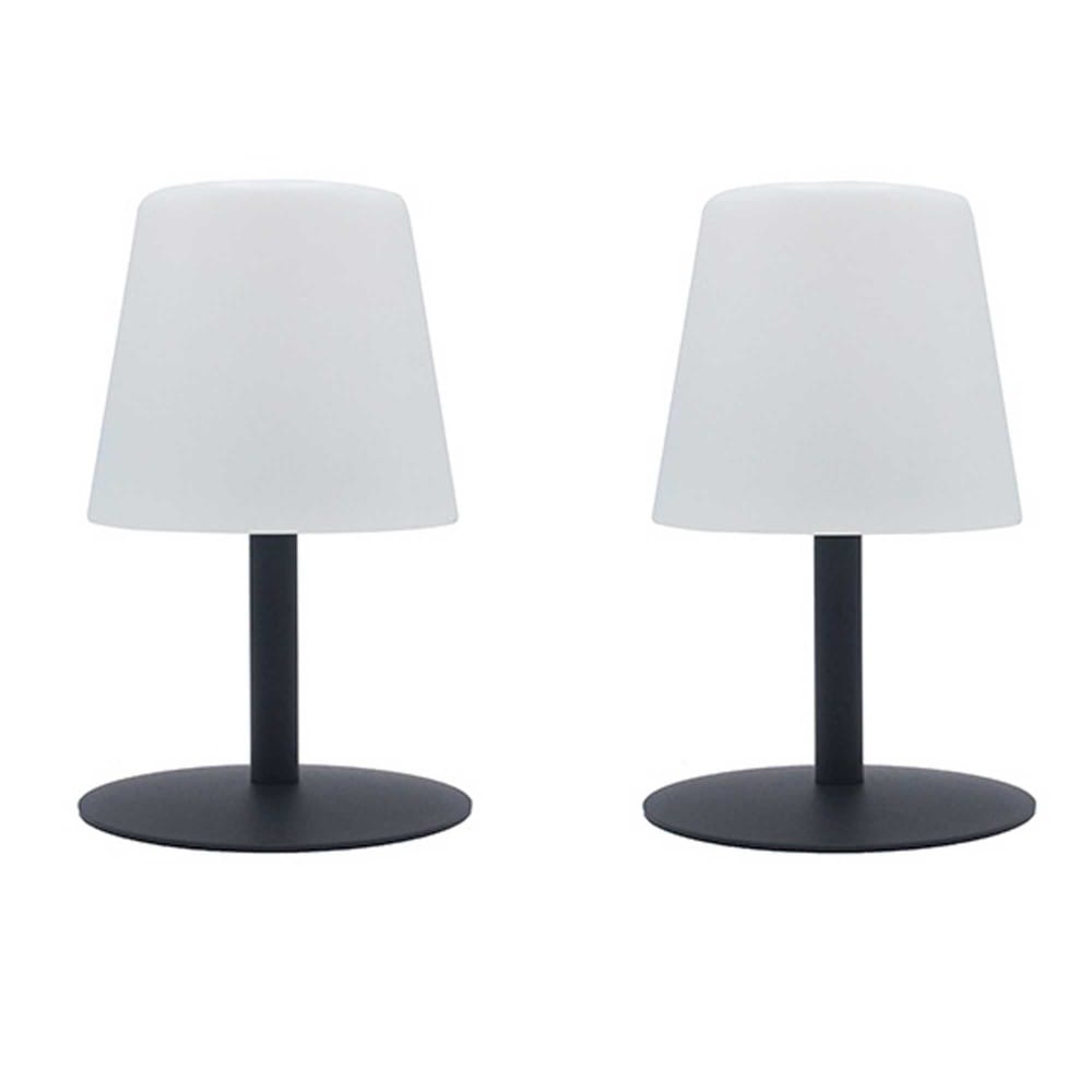 Lot de 2 Lampe de table sans fil LED Acier Gris H25CM