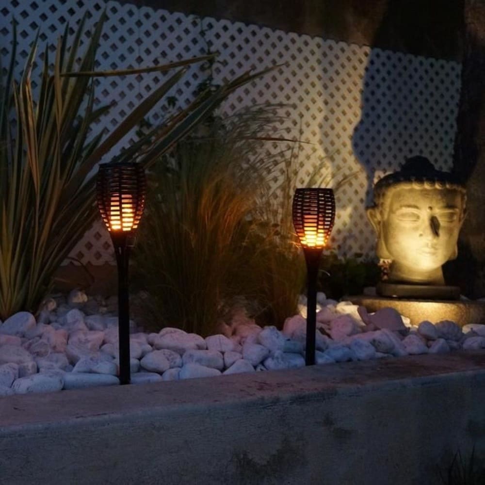 2 mini torches solaires maity sun led - h 70 cm - blanc chaud - Maisons du Monde