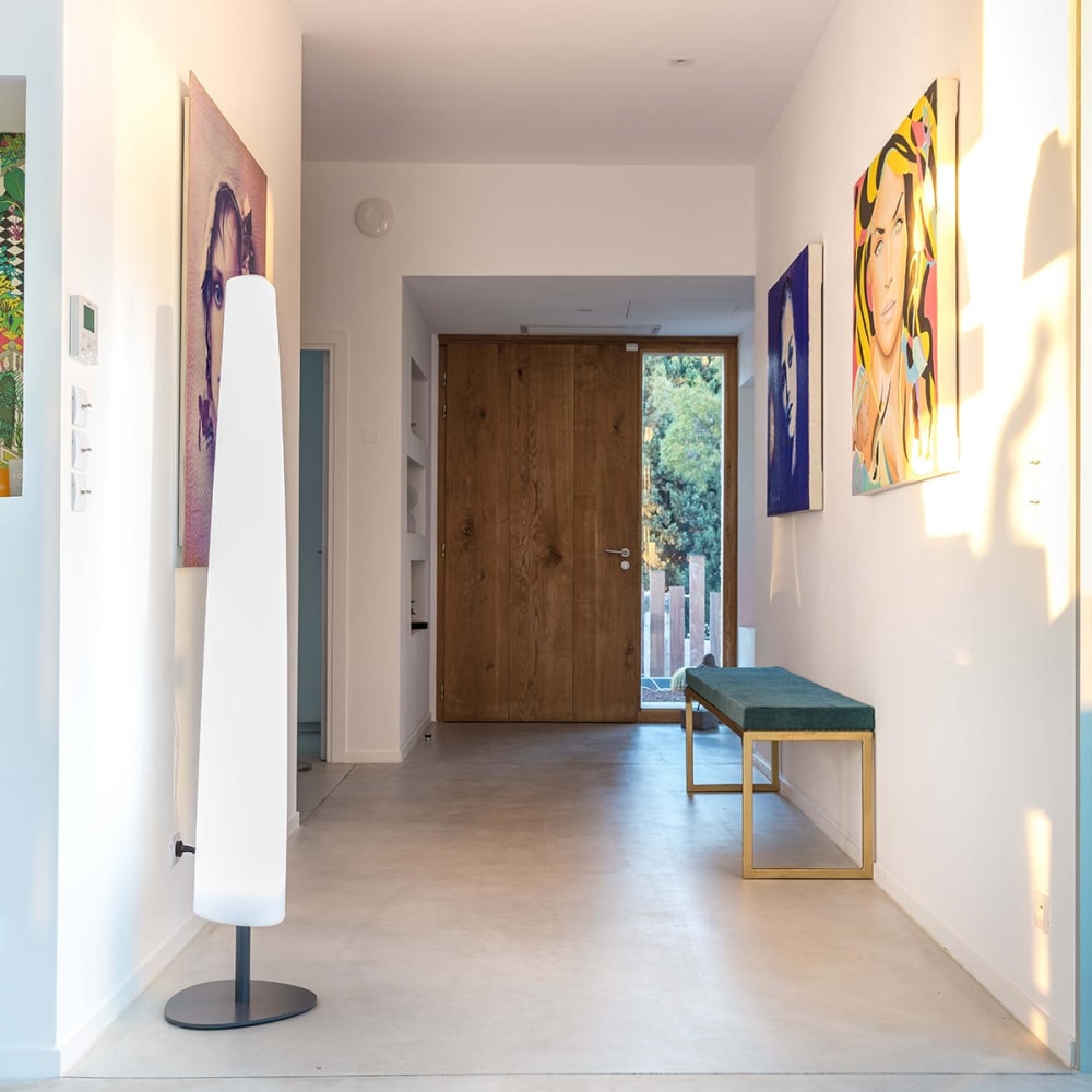 Lampadaire ext filaire polyéthylène blanc h160cm — vue 3