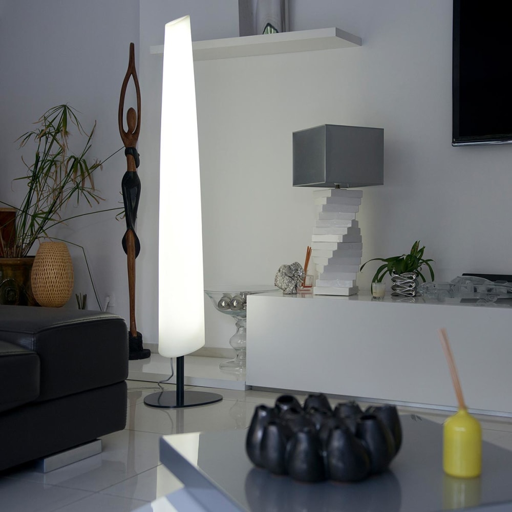 Lampadaire ext filaire polyéthylène blanc h160cm — vue 4