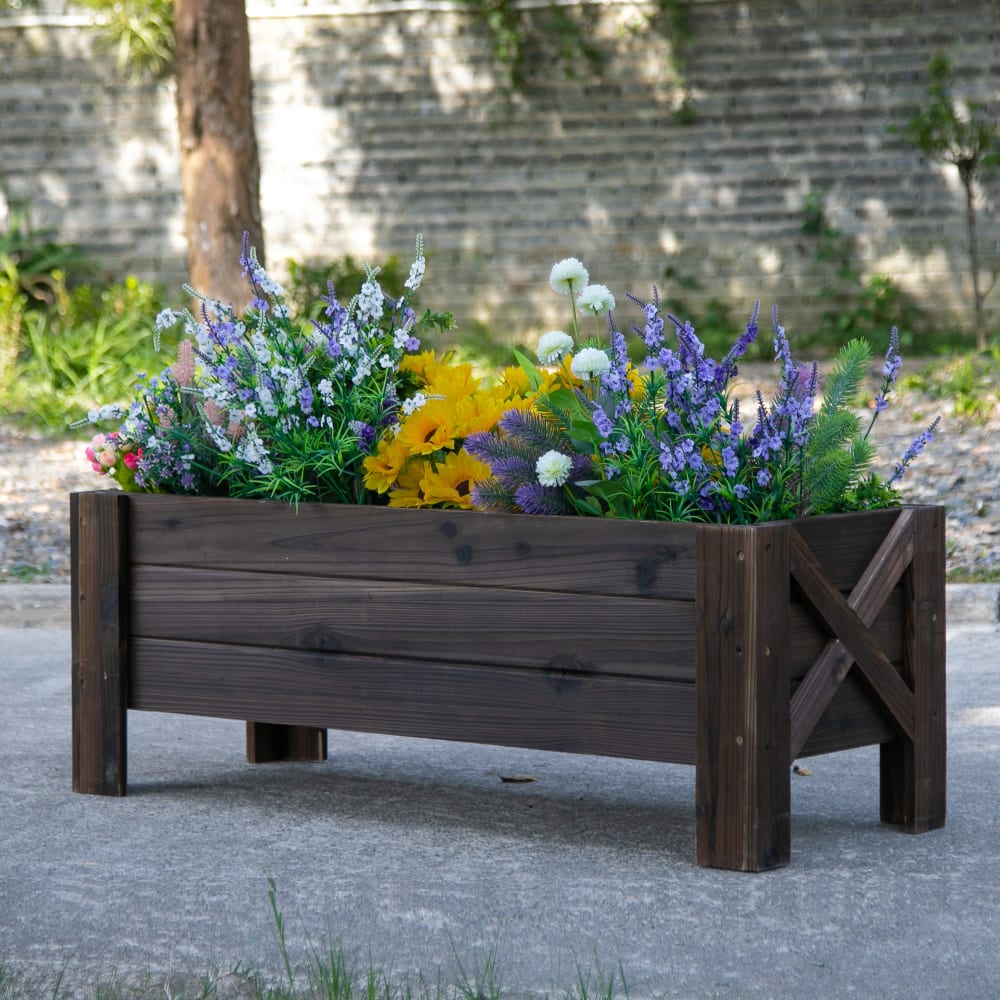 Jardinière sur pieds inserts d'irrigation bois sapin traité - Maisons du Monde