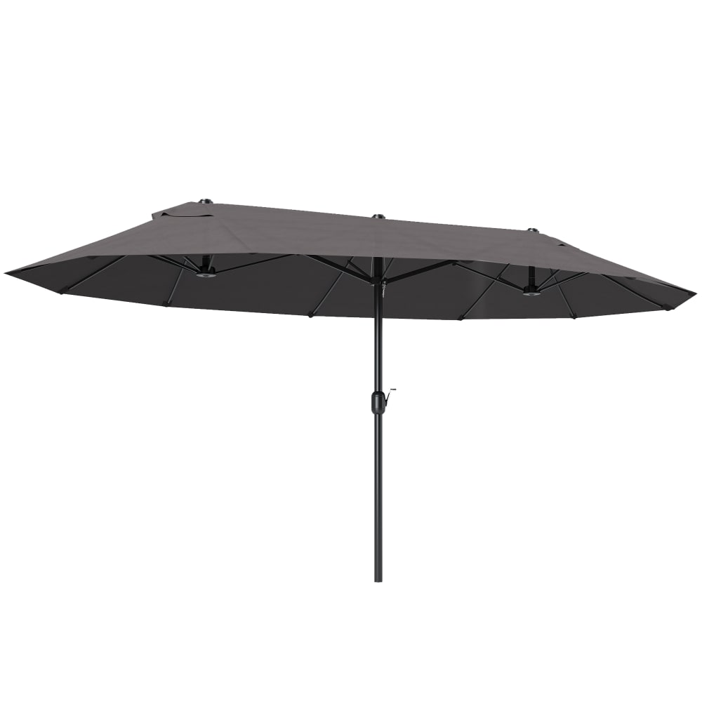 Grand parasol acier polyester haute densité gris