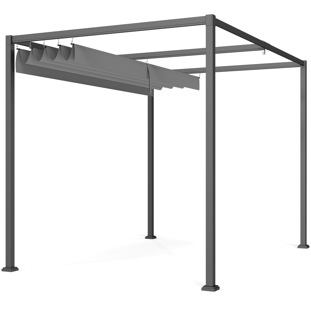Pergola rétractable polyester haute densité métal époxy gris