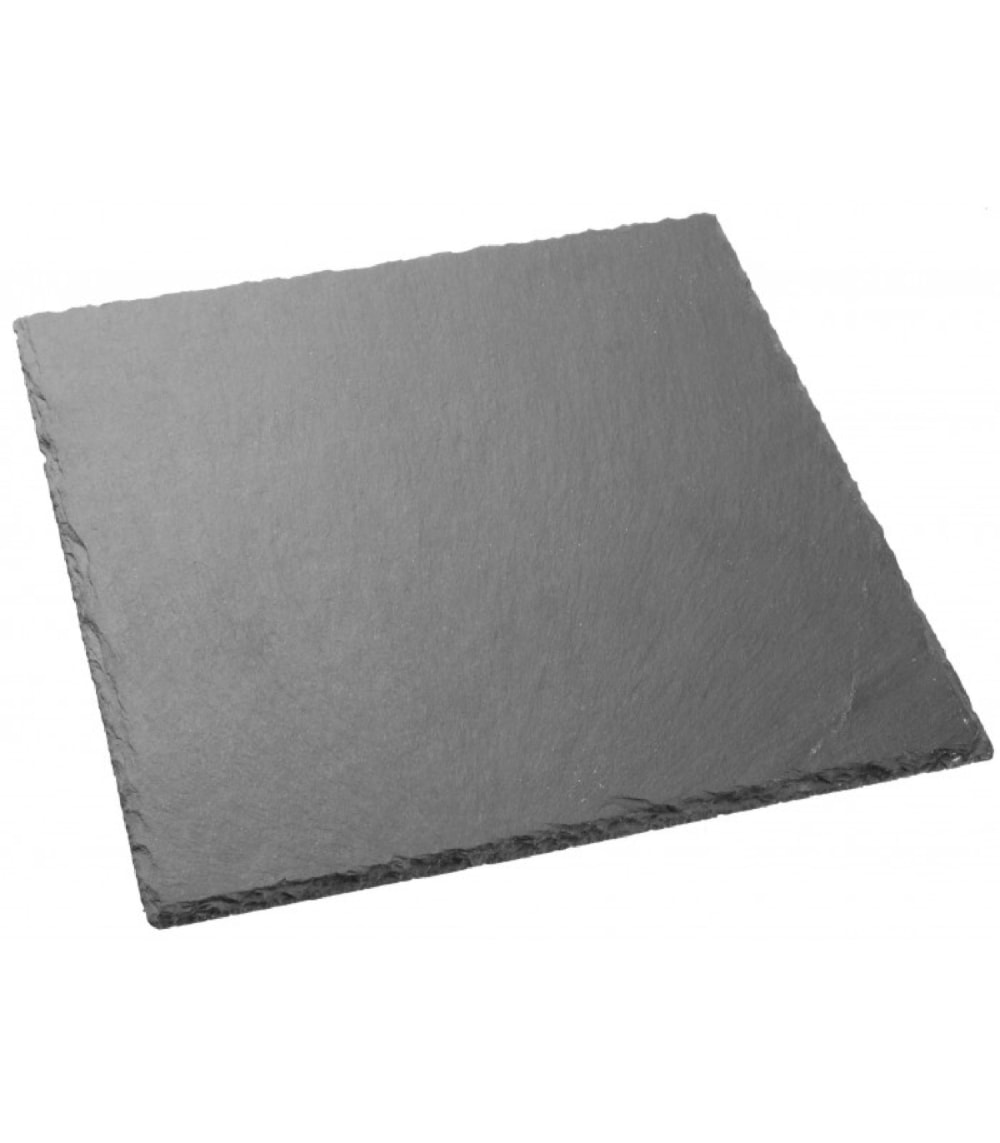 WADIGA Assiette en ardoise carrée. Dimensions: Longueur 30cm x largeur 30cm Matière: Ardoise Couleur: Gris