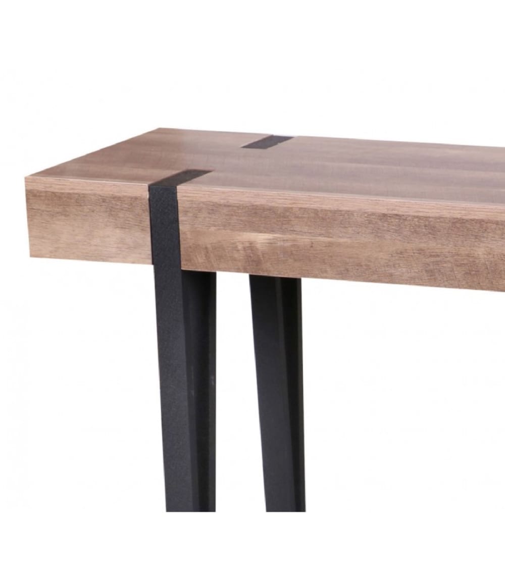 Console d'entrée bois et métal noir L120cm - Maisons du Monde