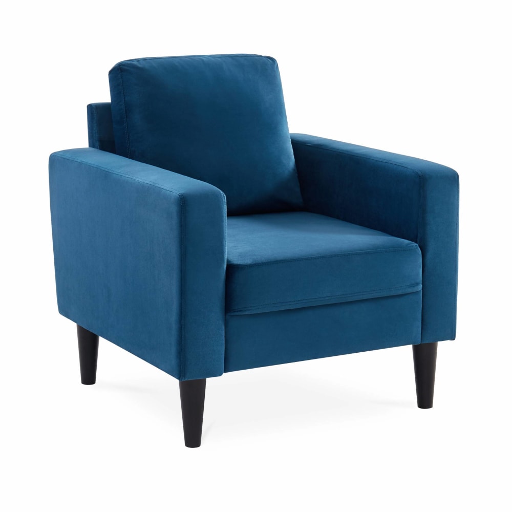 fauteuil en velours bleu