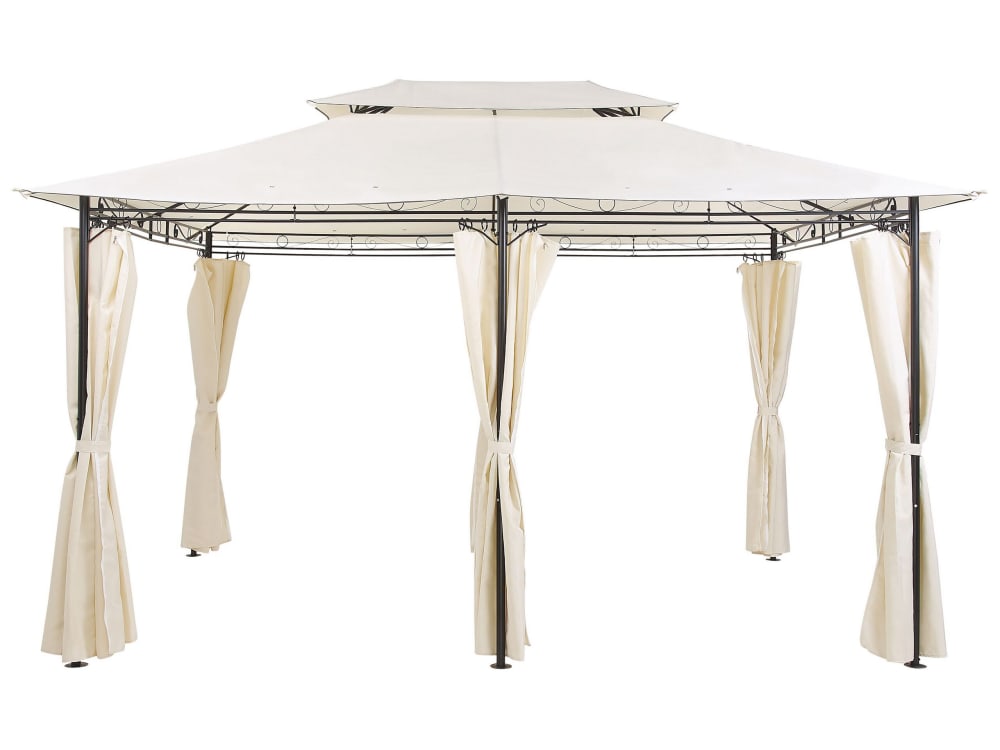 Tonnelle de jardin métal 400 cm 300 cm beige