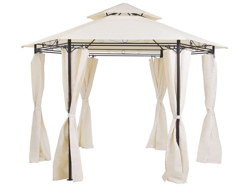 Tonnelle d'extérieur métal 350 cm 350 cm beige