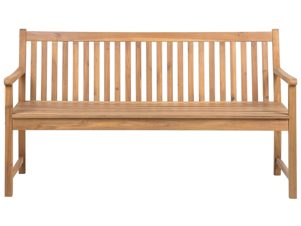Banc de jardin 160 cm bois d'acacia certifié marron clair