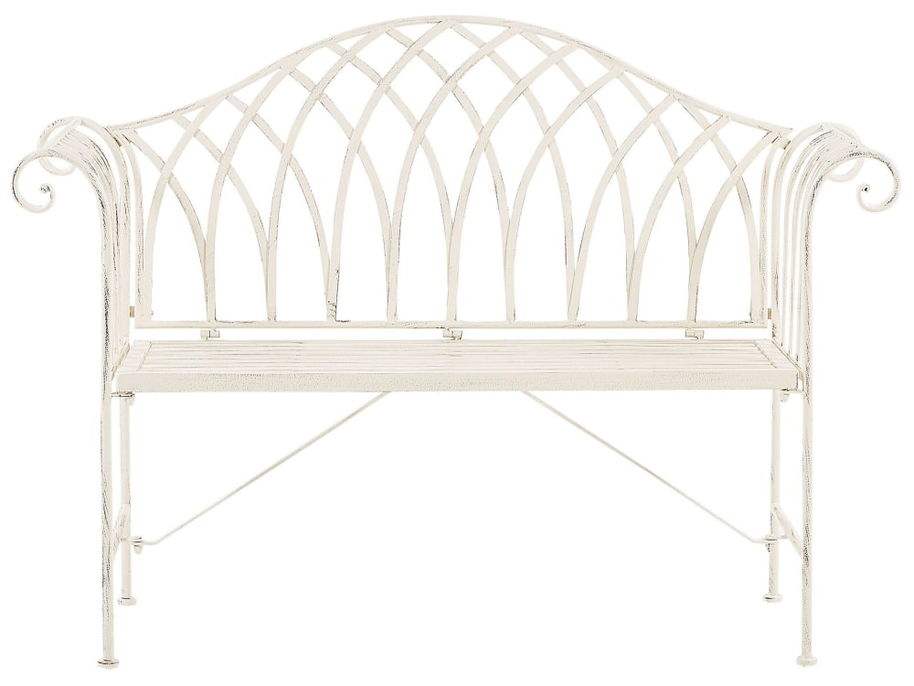 Banc de jardin 130 cm métal blanc