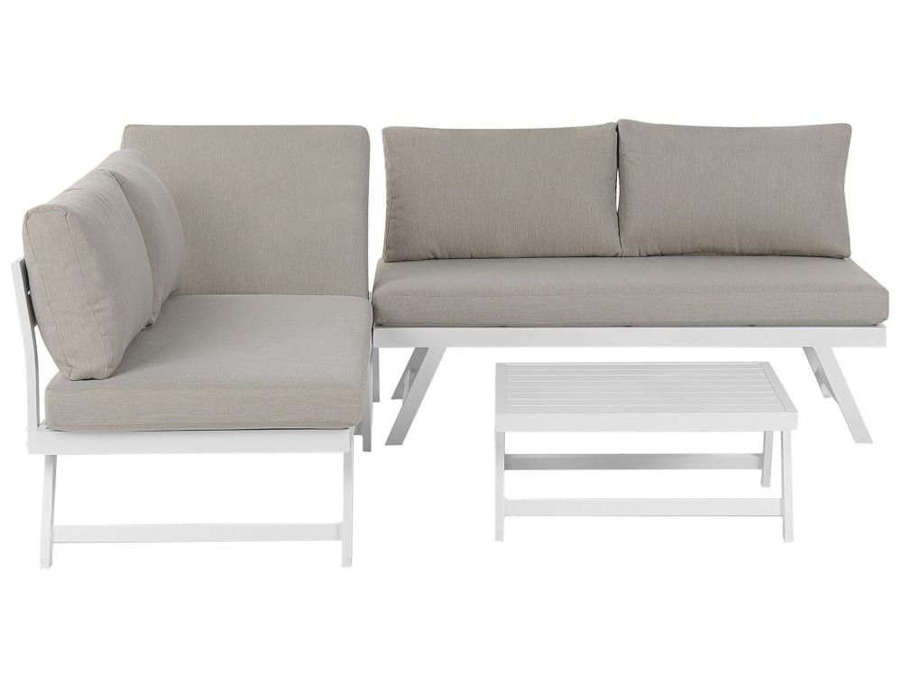 Lounge Set 5 Personen Aus Aluminium, Grau