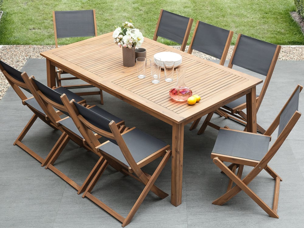 Gartenstuhl 2er Set aus Holz 90 cm, grau - Maisons Du Monde