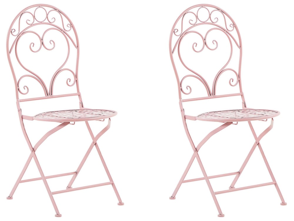 Lot de 2 chaises d'extérieur - rose