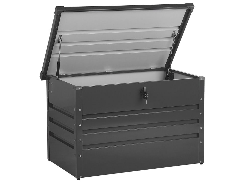 Coffre de rangement métal 100 cm 62 cm gris graphite