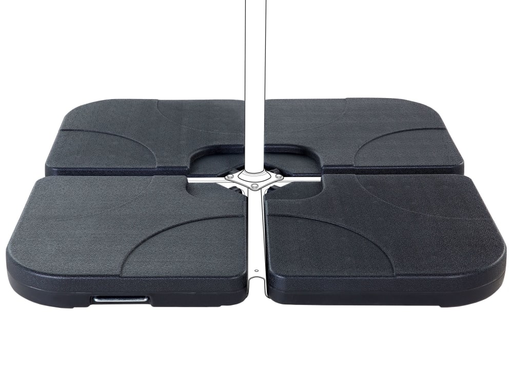Socle de parasol noir carré 9 kg