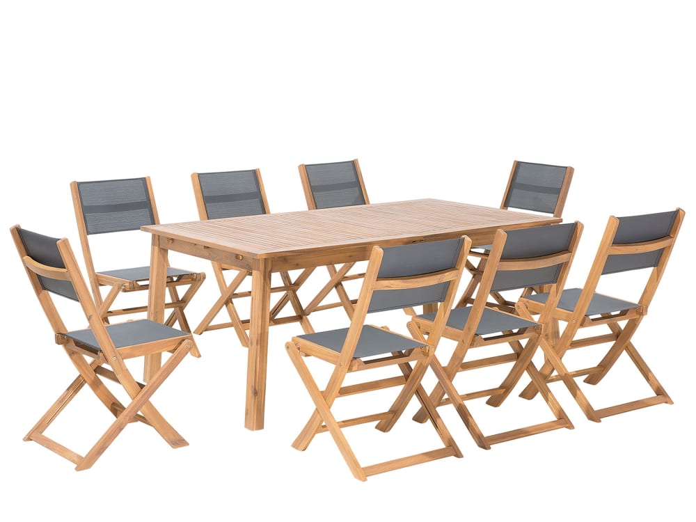 Gartentisch Set 8 Personen Aus Akazienholz, Braun