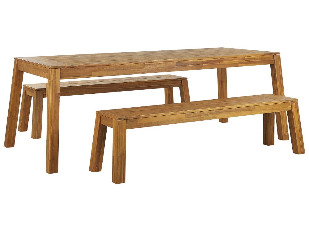 Set de salle à manger 6 personnes en acacia bois clair