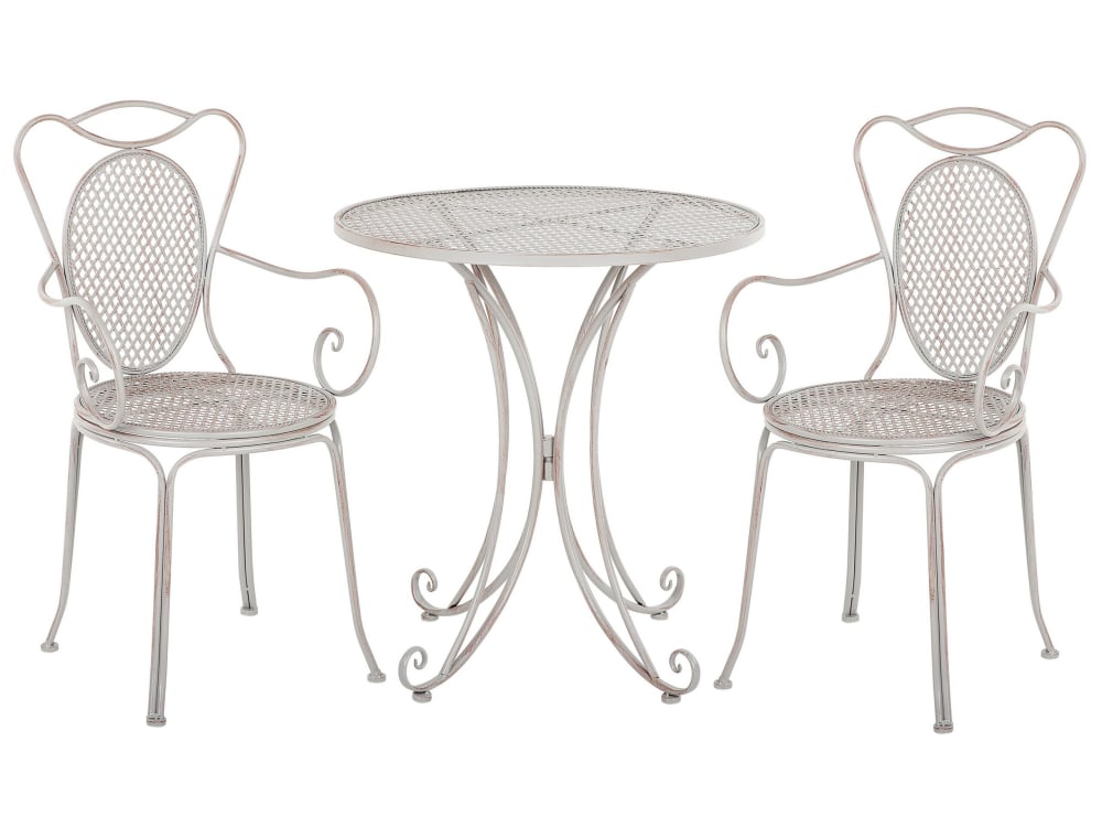 Ensemble pour bistro pliant métal gris