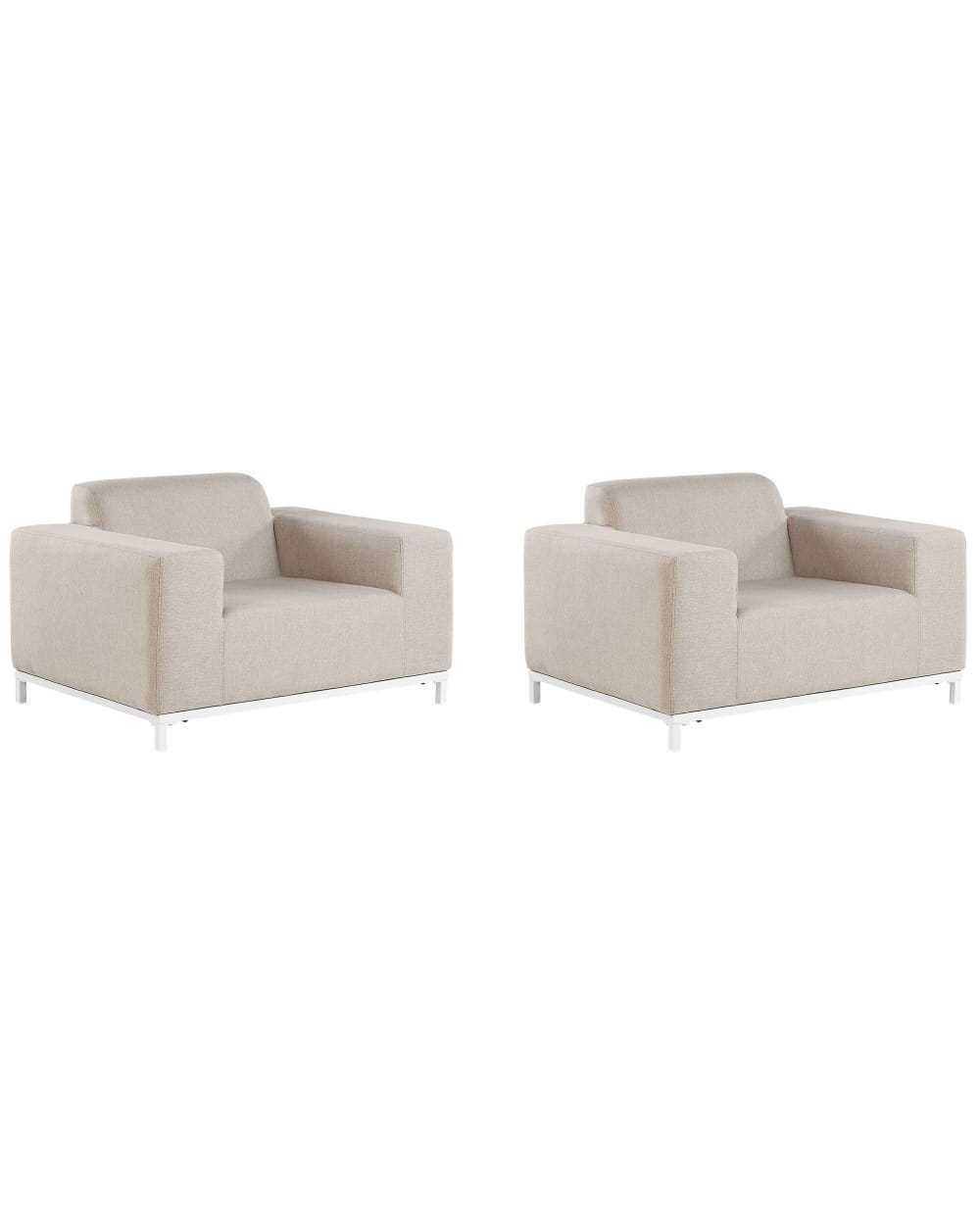Ensemble de 2 fauteuils de jardin tissu beige