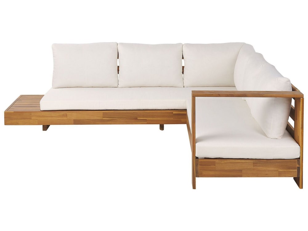 Lounge Set 5 Personen Aus Akazienholz, Heller Holzfarbton