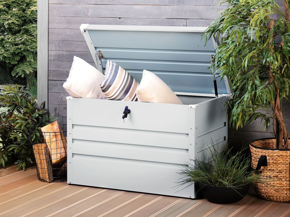 Coffre de rangement 100 cm 62 cm gris clair