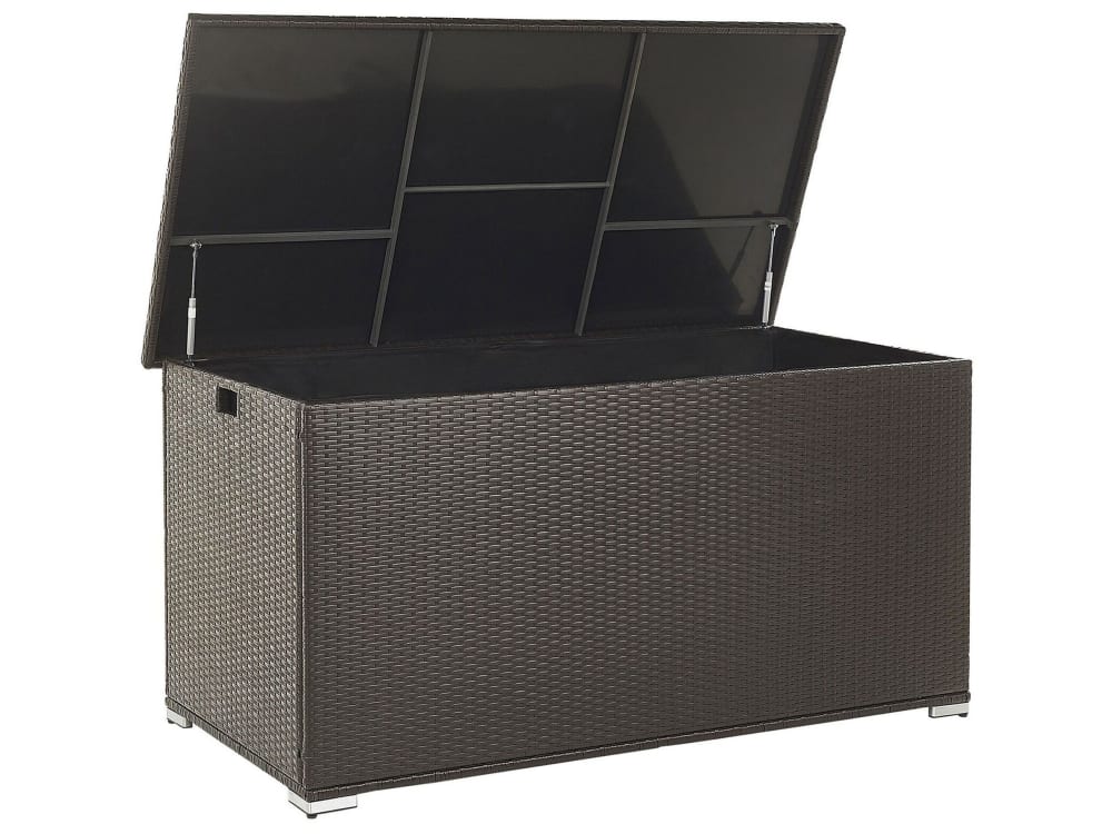 Coffre de rangement 155 cm 75 cm polyrotin marron