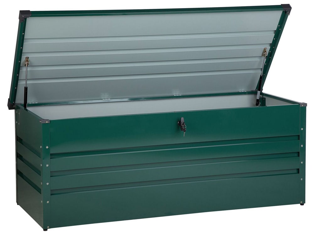 Coffre de rangement métal 165 cm 70 cm vert foncé