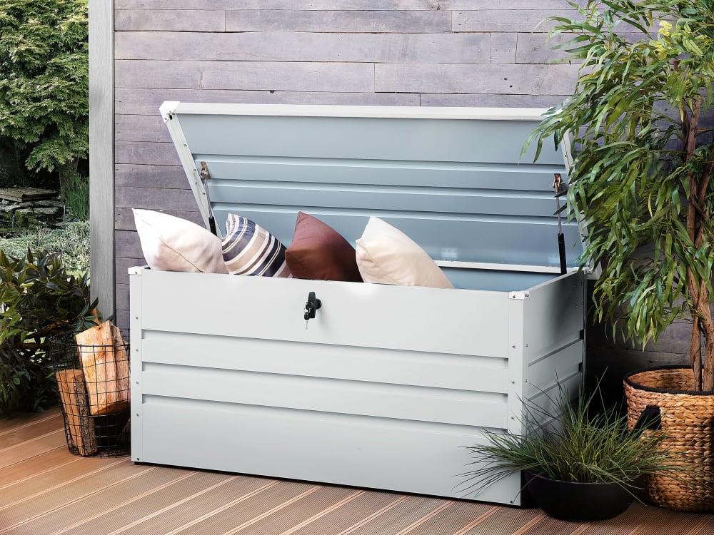 Coffre de rangement 132 cm 62 cm gris clair